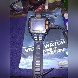 Video Watch with Night Vision - Black and Orange